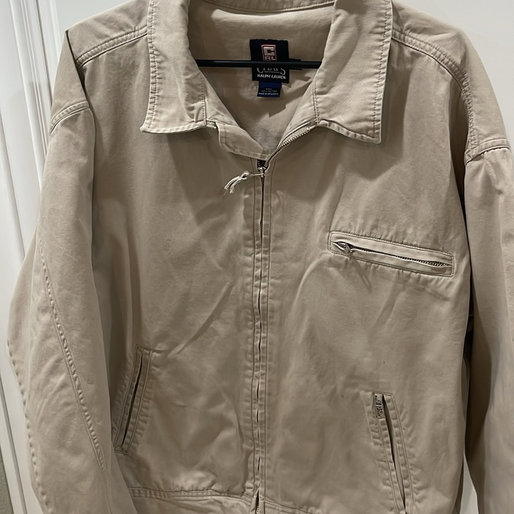 Vintage Chaps Ralph Lauren Men’s Zip Up Jacket tan size XL - Picture 1 of 14